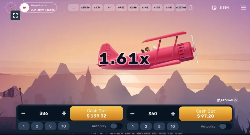 Flugzeugabsturz Online-Casinospiele für Geld