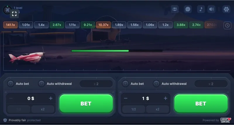 Características del juego AirJet crash