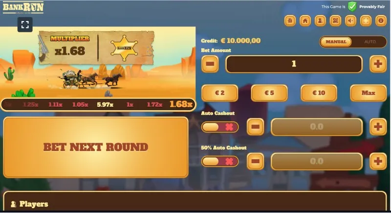 Parcela del juego Bank Run