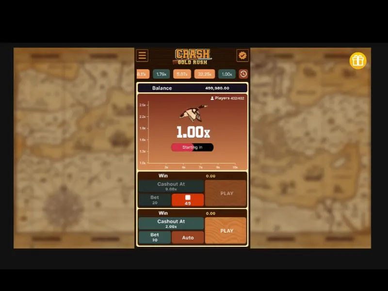 Jogar Crash Gold Rush de graça
