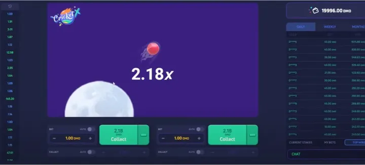 Gráfico do jogo Cricket X