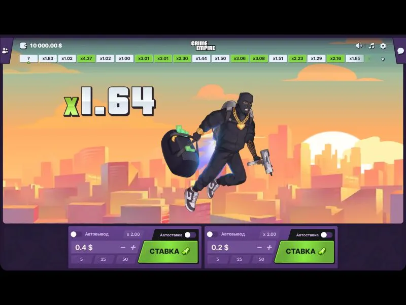 Play Crime Empire crash game for money