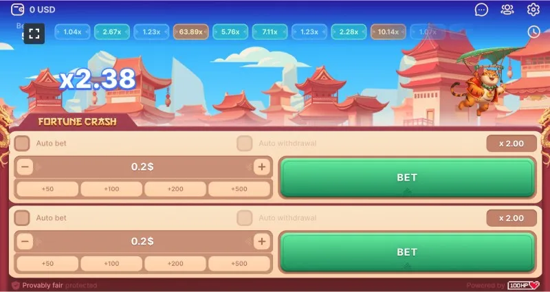 Gráfico do jogoFortune Crash