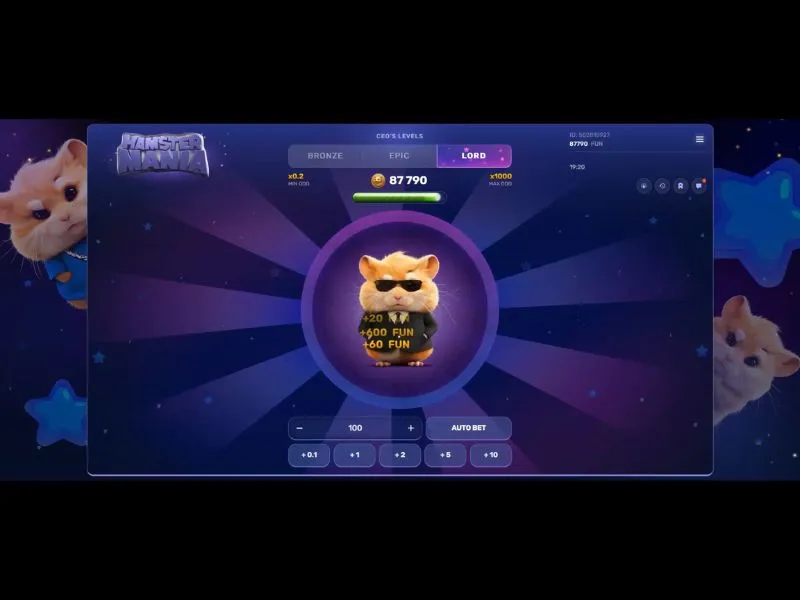 Jouez pour de l'argent dans le jeu de crash Hamster Mania