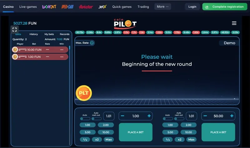 Pilot Coin Slot kostenlos spielen