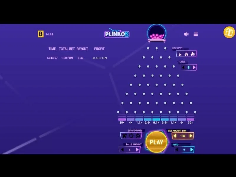 Juega por dinero en Plinko 2 crash game
