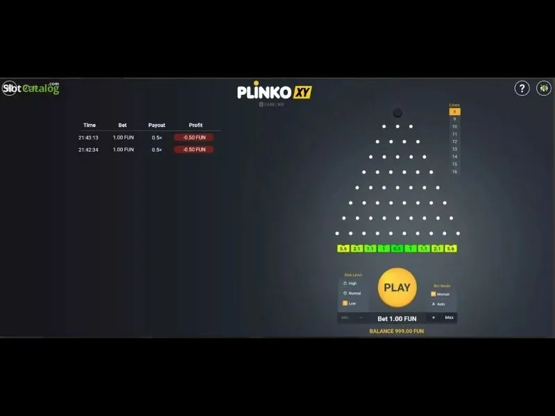 Juega gratis a Plinko XY