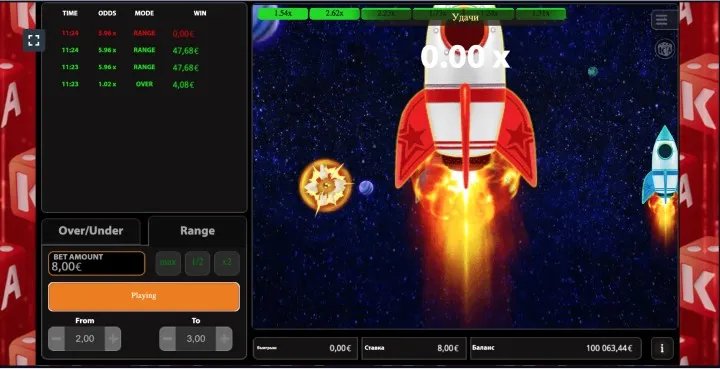 Играть бесплатно в казино в Rocket Race