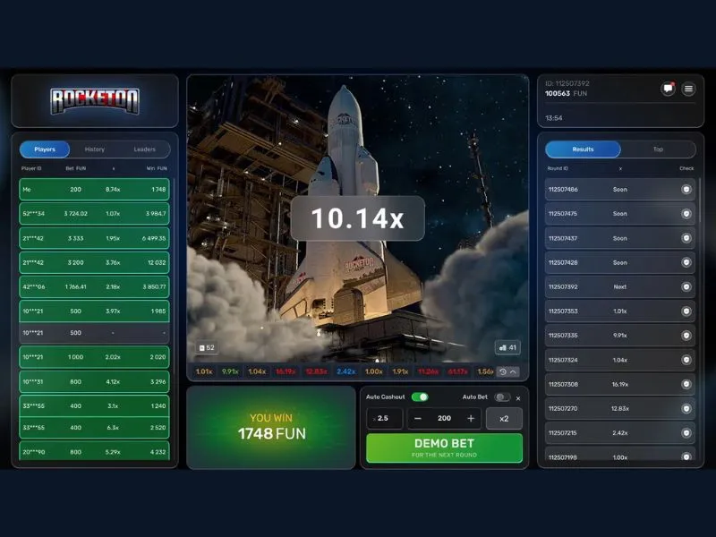 Jouer au jeu Rocketon crash pour de l'argent