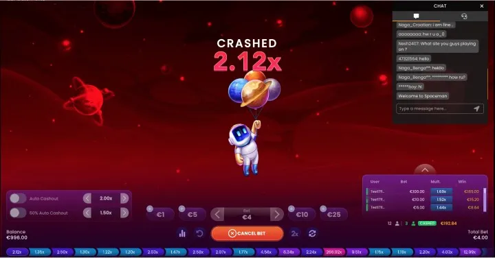 Características del juego Spaceman