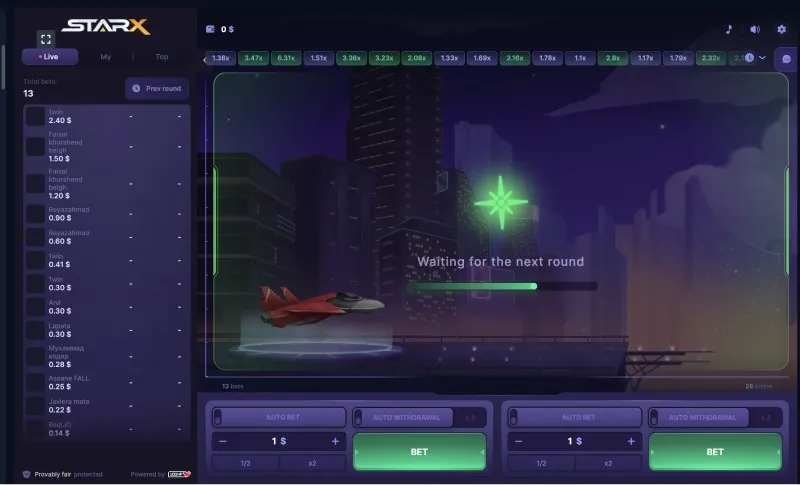 Play the online game StarX for free