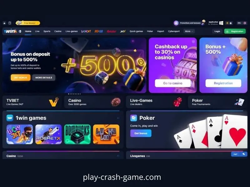 Juega a juegos de choque en línea en el casino 1Win
