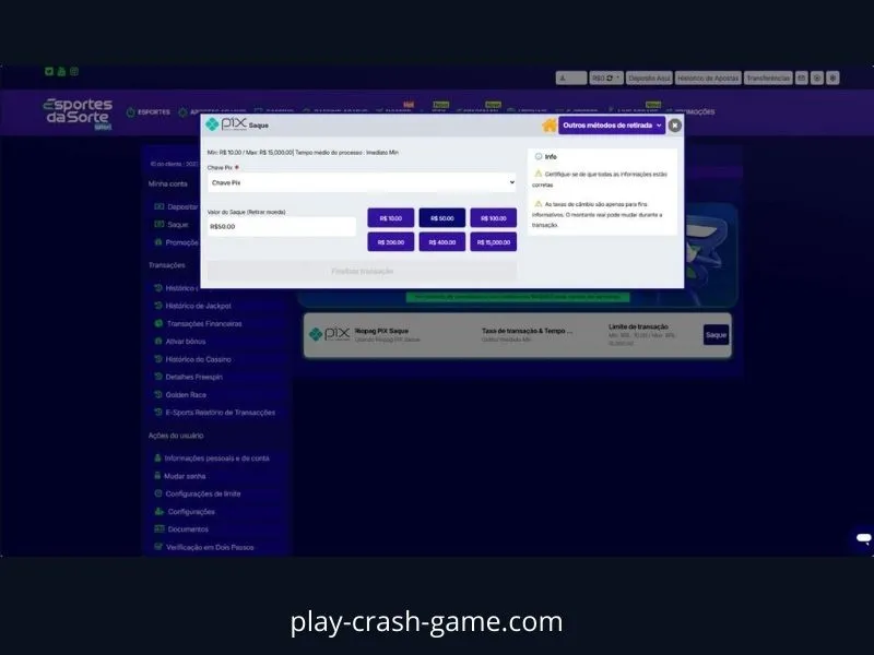 Spielen Sie Crash-Spiele im Esportes Casino