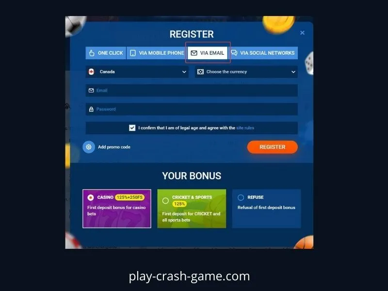Crash spelen bij Mostbet