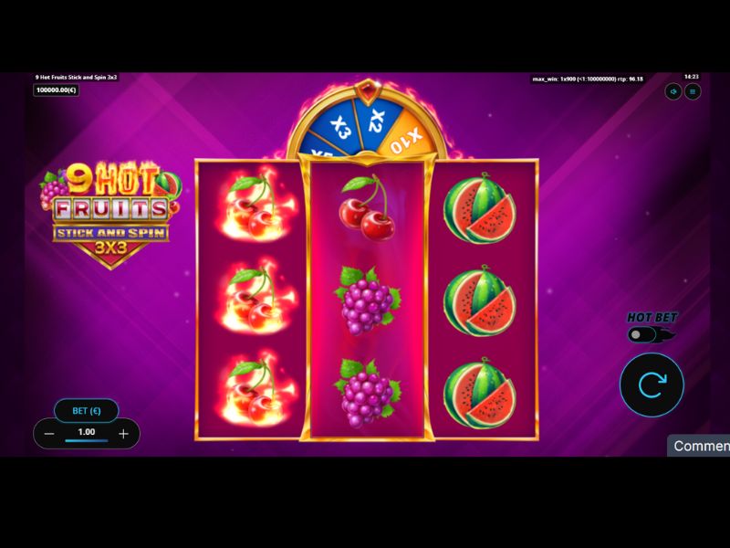 Juega por dinero en el juego de choque 9 Hot Fruits Stick