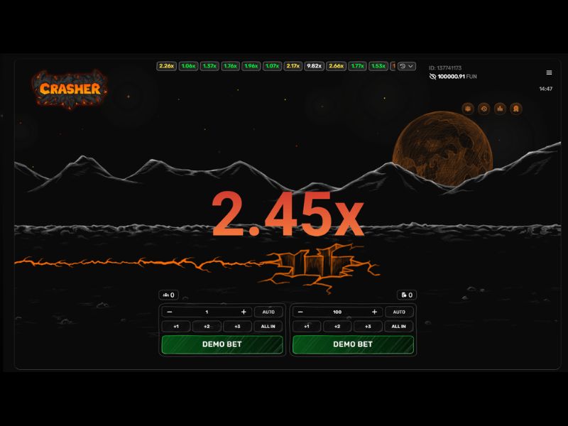 Играть на деньги в краш игру Crasher