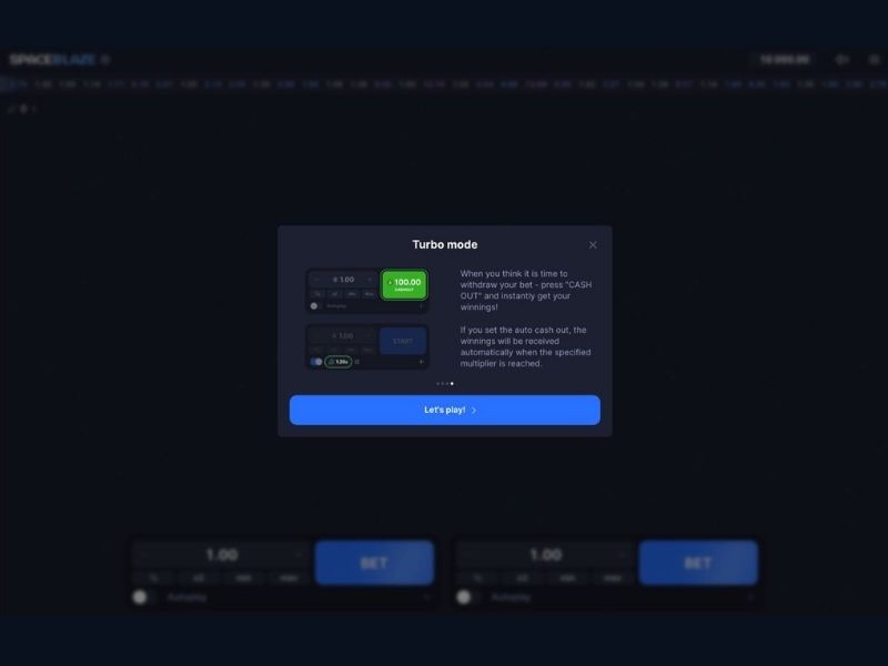 Características del juego Space Blaze