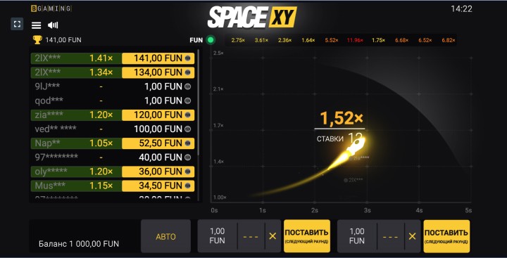 Особенности слота Space XY