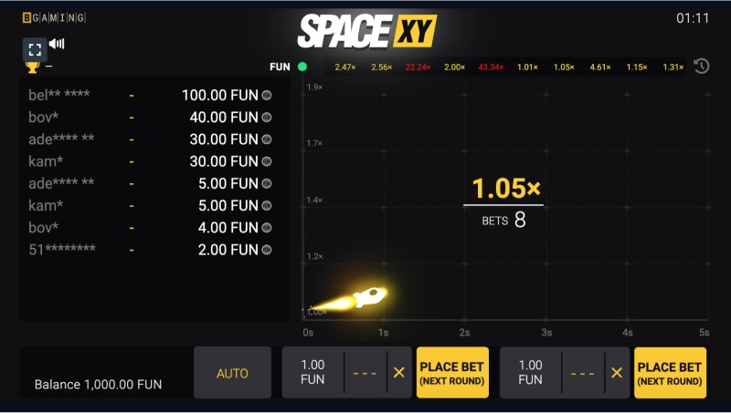 Features of Space XY slot