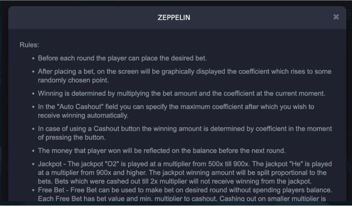 About the Zeppelin Game